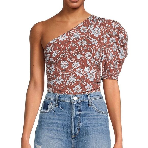 Free People • Intimately One-shoulder Floral Print Bodysuit In Java Combo - Picture 1 of 3